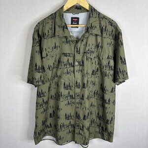 Wrangler Outdoor Short Sleeve Button Up Shirt Forest Print Men’s XXL